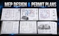 create mep, plumbing, electrical and hvac permit plans for USA