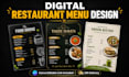 design modern digital restaurant menu card template in canva