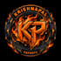 royal gaming logo with golden crown and fire effect