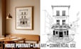 draw custom storefront and clean line art illustrations