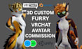 do custom vrchat furry avatar 3d model vrchat anime nsfw model avatar rigging
