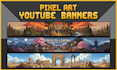 create a custom pixel art youtube banner and channel art