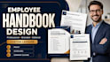 employee handbook, editorial design, professional handbook layout