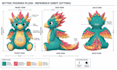design custom plush toy, stuffed animal reference sheet and tech pack