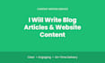 write blog articles and website content