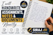 handwrite assignments, notes and documents neatly