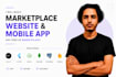 build a custom marketplace website and flutter mobile app