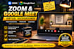 design professional zoom and google meet virtual backgrounds