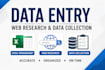 do data entry web research and data collection