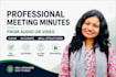 create professional meeting minutes from audio or video