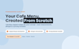 create a standardized café menu with recipes, allergens, and pricing