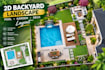 design 2d backyard landscape pool garden and deck layout