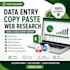 do accurate data entry, copy paste, excel and web research