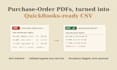 convert your PDF purchase orders into quickbooks ready CSV files