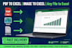 convert pdf to image to excel with accurate data entry