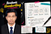write academic handwriting  for notes and assignments