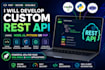 develop a custom rest API with node js python or PHP