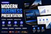 design a modern business presentation and pitch deck