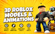 create custom 3d roblox models, assets and animations