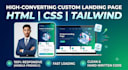 build a responsive landing page using HTML CSS and tailwind