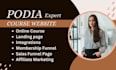 make podia, podia website, online course, teachable, course website