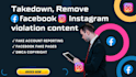 takedown remove facebook instagram violation content