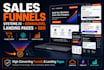 develop systeme io sales funnels, go high level, landing page in systeme io seo
