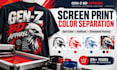 do screen print color separation and print ready artwork for apparel