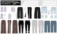 design custom pants tech pack, denim jeans flat sketch