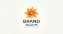 design a vibrant orange flower logo for your brand