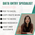 do urgent data entry, PDF to excel, copy paste and web research