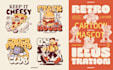 do premium retro cartoon illustrations