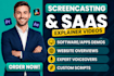 create HD saas screencast tutorial video and software demo video with voiceover