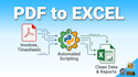 automate PDF invoice and timesheet extraction to excel