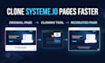 give you my systeme io page cloning system and chrome extension