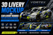 do 3d livery mockup and car livery render for sim racing designs