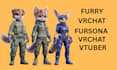 custom vrchat avatar, 3d model, vr character furry vrchat, anime, vrchat art
