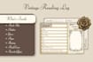 design vintage reading log template
