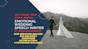 write unique, emotional and heart warming wedding speech for bride and groom