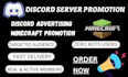 discord server promotion, gaming server promotion, minecraft, rust, fivem