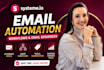 setup systeme io email automation, systeme io workflow, email sequence setup