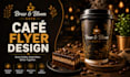 design brand focused cafe 2d , 3d posters and flyers