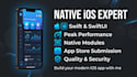 develop native swift ios app, features, UI, and bug fixes