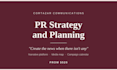 build your PR strategy, narrative platform and campaign plan