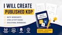create published KDP math worksheets, stem activity books, educational workbooks