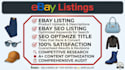 do ebay listing SEO, HTML description and cross product listings