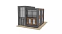 craft professional architectural 3d presentation models, minimalist house scale
