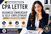 prepare a custom CPA verification letter for your requirements