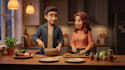 create 3d animated claymation proposal and love story video