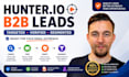 create hunter io cold email leads setup list segmentation b2b lead generation